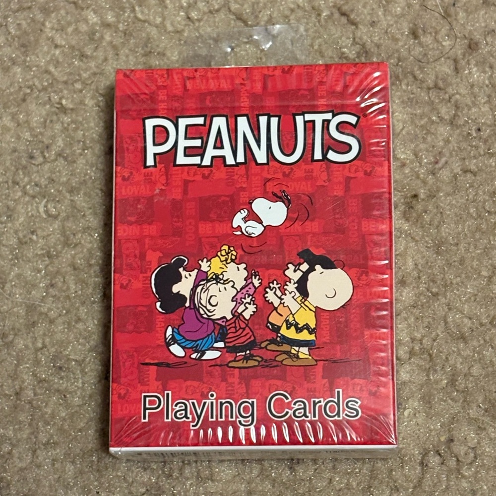 NWT set of red peanuts themed playing cards